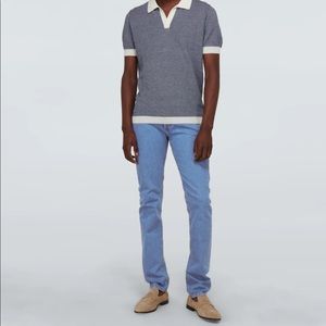 NWOT Thom Sweeney Slim Fit Light Blue Bespoke Jeans Size 30 (measurements)